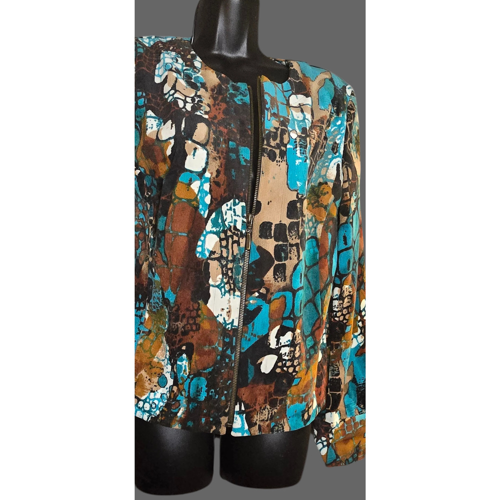 Vintage 90 Requirements Abstract Corduroy Shacket, Size Small